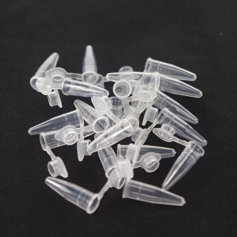 100pcs 0.2ml 0.5ml  Lab Plastic Scale Centrifuge Tube V-bottom With Cap EP Tube PCR Tube Sample Specimen