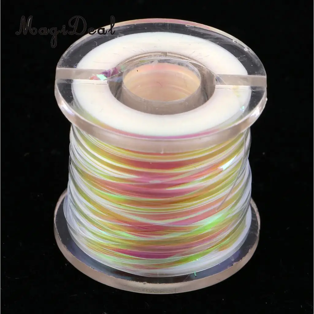 1 Roll Holographic Tinsel Line Tape Fly Tying Tape Pearl Flash Fishing Tape