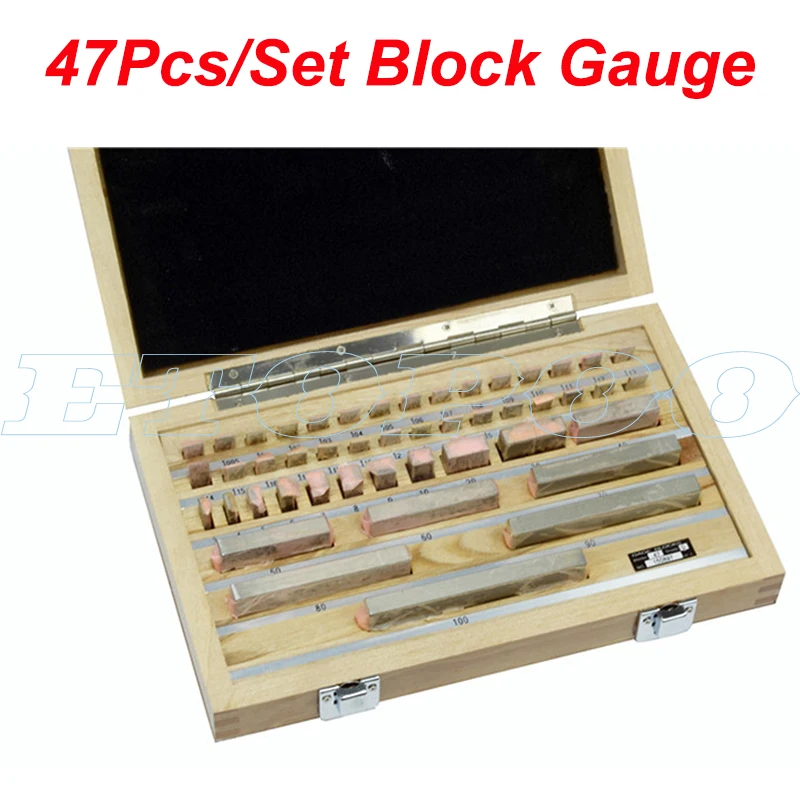 

1.005-100 Block Gauge inpsection block 47pcs/set 1 grade 0 grade Block Gauge Caliper Inspection Block Gauge Measuring Tools