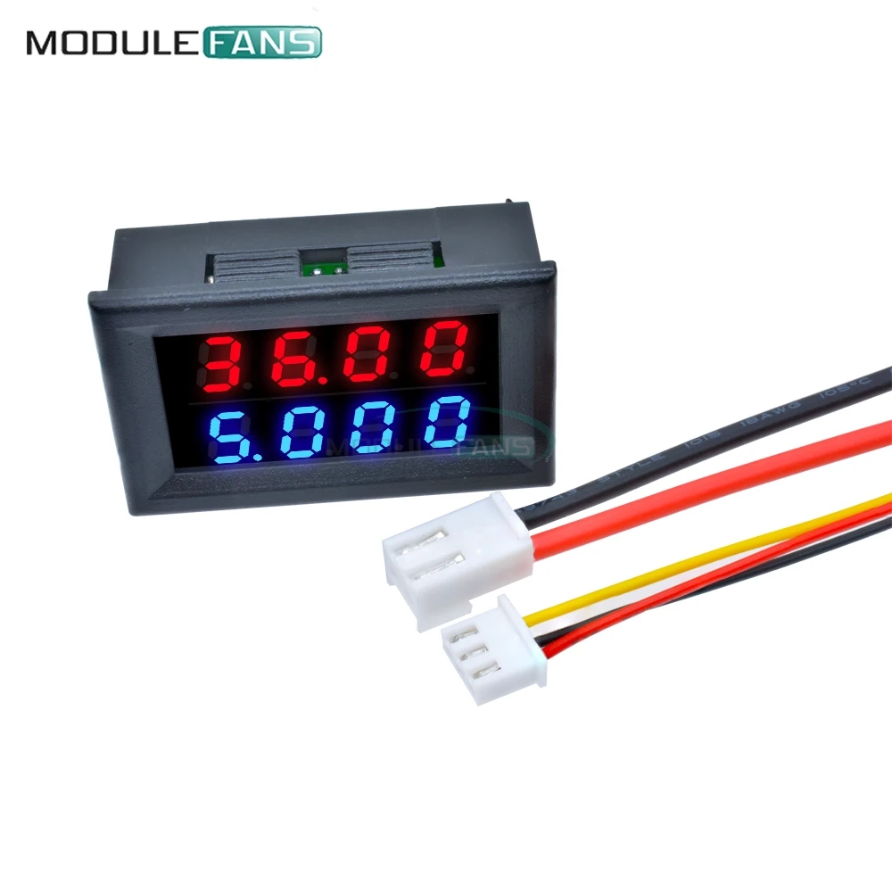DC 100V/200V 10A Digital Voltmeter Amperemeter 5 Drähte Spannung Strom Meter Netzteil Rot Blau LED dual Display 4 Bit 0,28 Zoll – Detail 5