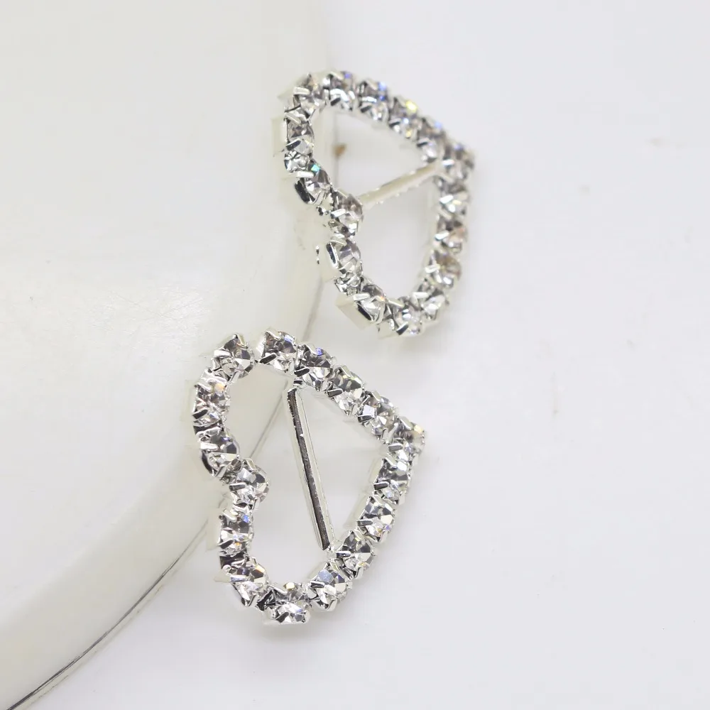 YWXINXI 10Pcs new hot sale 20*21mm heart-shaped Diy jewelry accessories rhinestone base dotted hat decoration