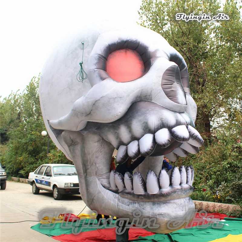 Customized Halloween Inflatable Skull Skeleton 2m/3m Height Hanging Ghost Head Skull For Night Club And Bar Decoration