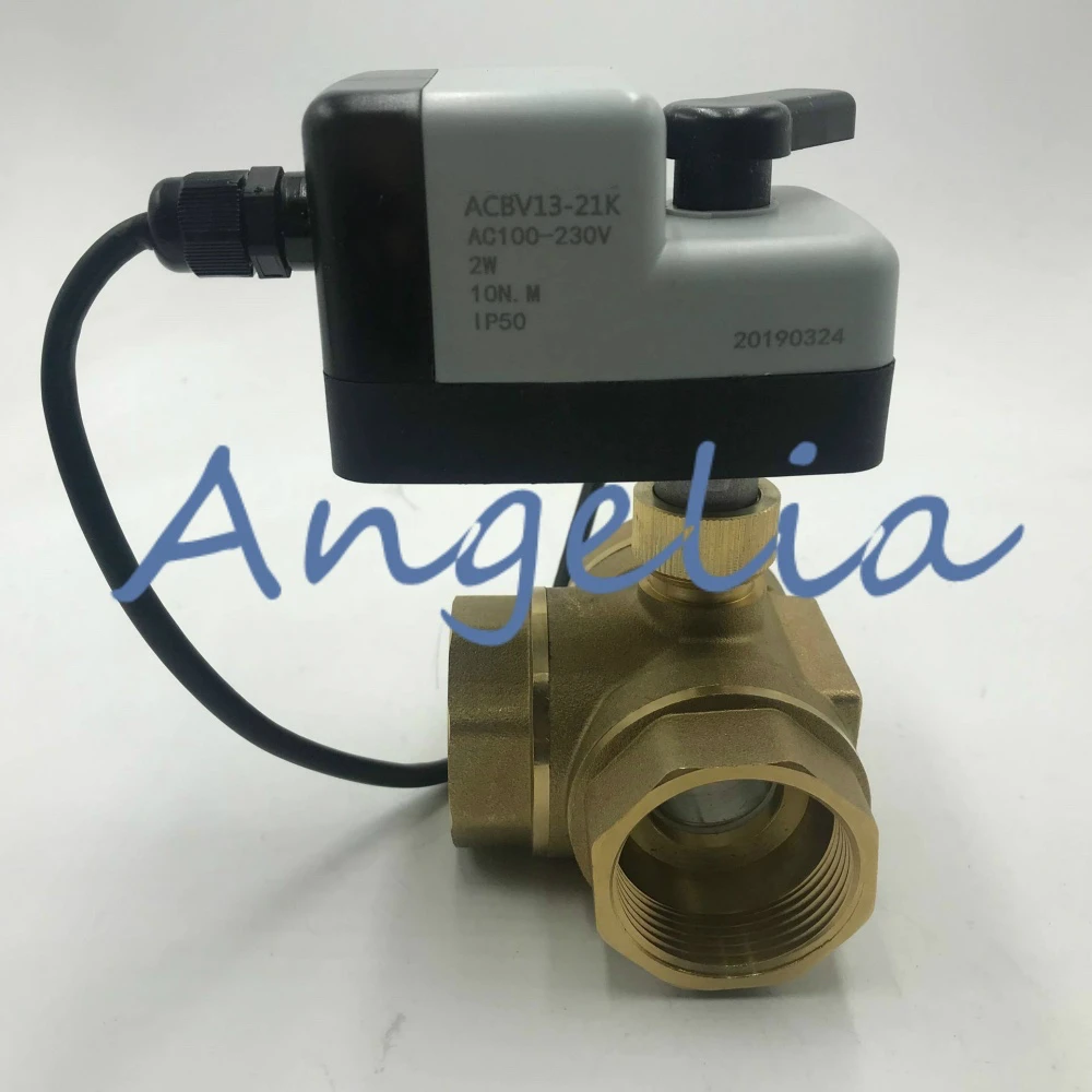 

AC110-220V (Universal) G3/4" BSP DN20 Brass 3 Way Manual and Automatic Motorized Ball Valve Electrical Actuator Normally Closed