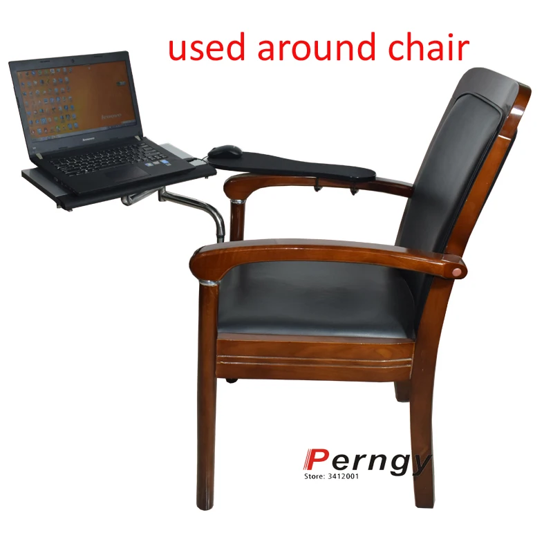 OK110 Tastatur-Tablett-Halter, Tischseite, Laptop-Schreibtisch, Notebook-Ständer, multifunktionaler Büro-Schreibtisch, Rand, Stuhlbein, Arm, Klemmung, XL-Maus