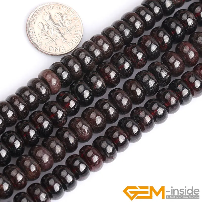 

Natural Stone Dark Red Garnet Rondelle Spacer Beads For Jewelry Making Strand 15" DIY Bracelet Necklace Fashion Jewelry Bead