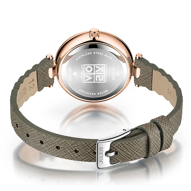 Mother-of-pearl Lady Women\'s Watch Japan Quartz Fine Fashion Hours Woman Simple Genuine Leather Girl\'s Birthday Gift Julius Box