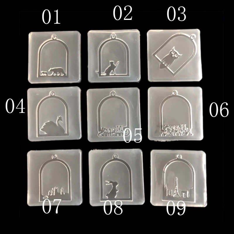 Silicone Mold for jewelry frame Skeleton acrylic city building silhouette diy mirror Epoxy mold border pendant pendant Epoxy