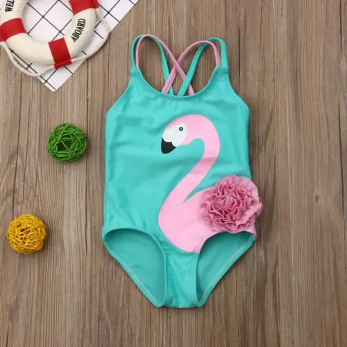 Girl Swimwear Toddler Kids Baby Girls Flamingo Bikini Swimwear Swimsuit Beachwear Bathing Suit