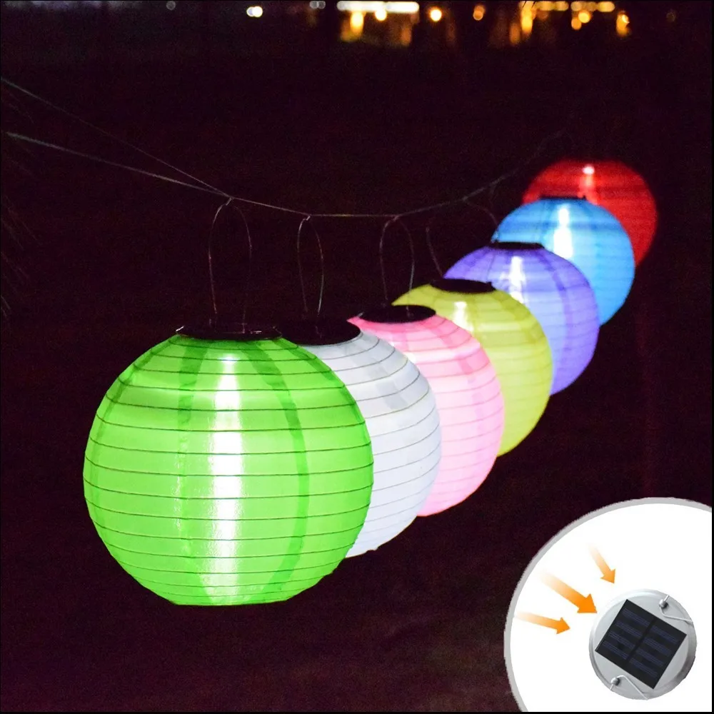 Linterna Solar de 12 pulgadas para jardín, lámpara de globo de hadas para exteriores, decoración de boda con batería, iluminación para vacaciones