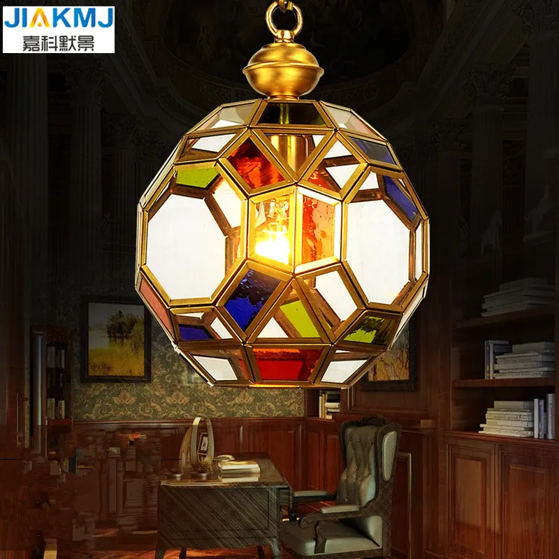 High Quality Modern Nordic Led Copper porch light aisle/balcony lights cloakroom foyer exotic style Arabian style Round Pendant