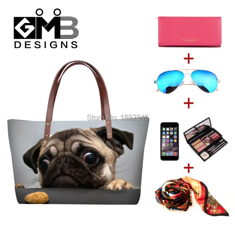 Dispalang Pit Bull Dog Shoulder Handbag Women Large Capacity Animal Print Tote Bag Ladies Cute Shopping Bag Beach Bag for Girls