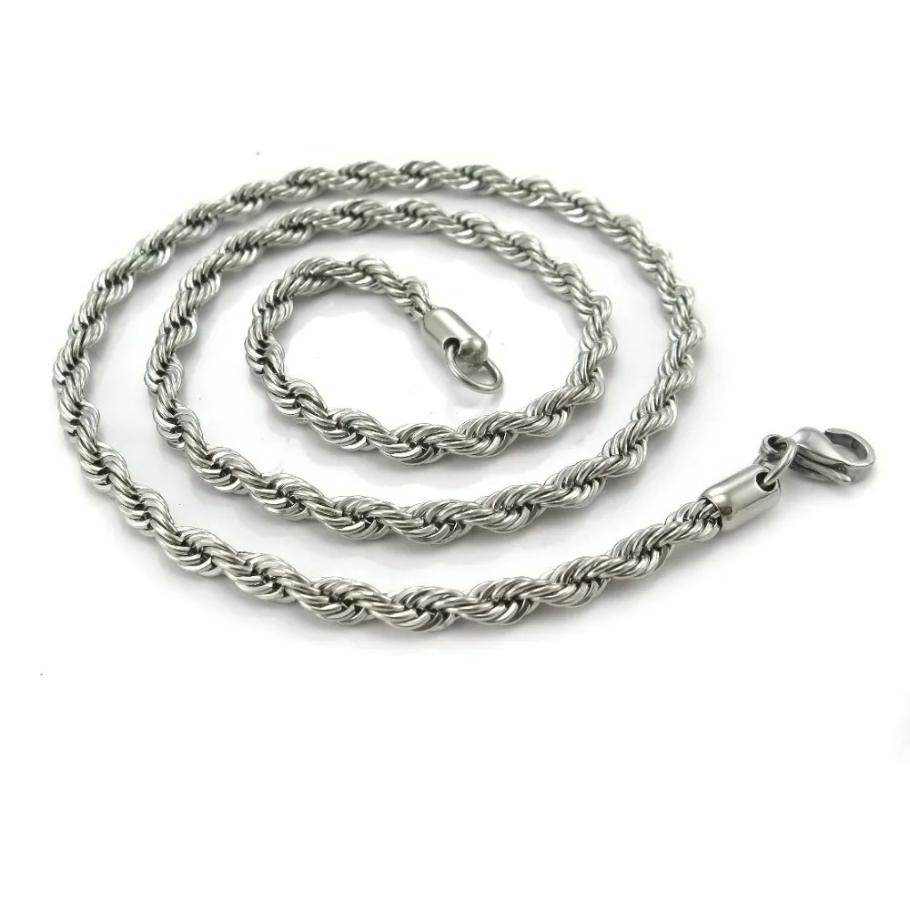

Модные веревки цепи 316L ожерелье из нержавеющей стали ювелирные изделия оптом для мужчин Бесплатная доставка