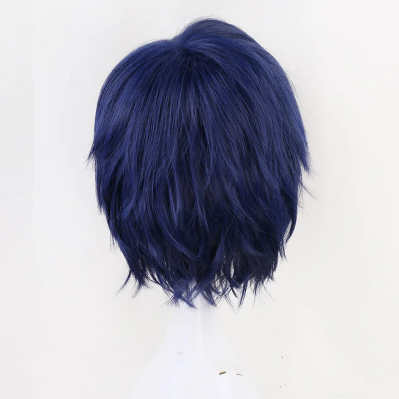 My Boku no Hero Academia Iida Tenya Short Blue 3/7 Styled Heat Resistant Cosplay Costume Wig + Wig Cap