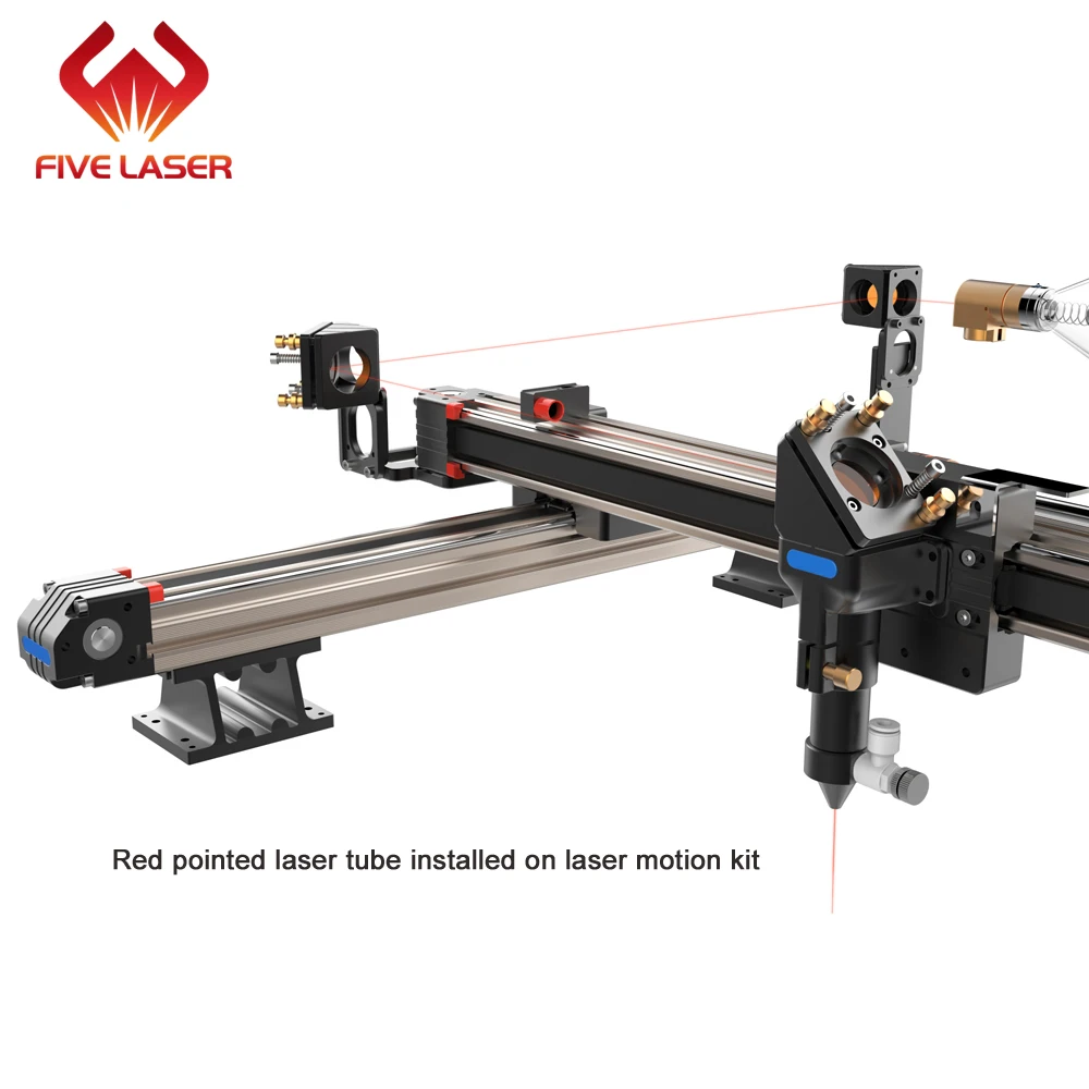 CO2 laser tube with red pointer--100w laser power for laser cutting machine with red light alignment