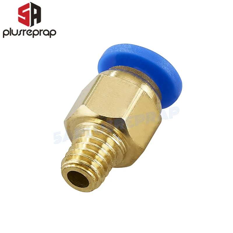 PC4-M6 Fitting Connector for OD 4mm Ptfe Tube M6 6mm Thread Hot Head Connector Extruder Feed for 1.75mm Filament 3D Printer