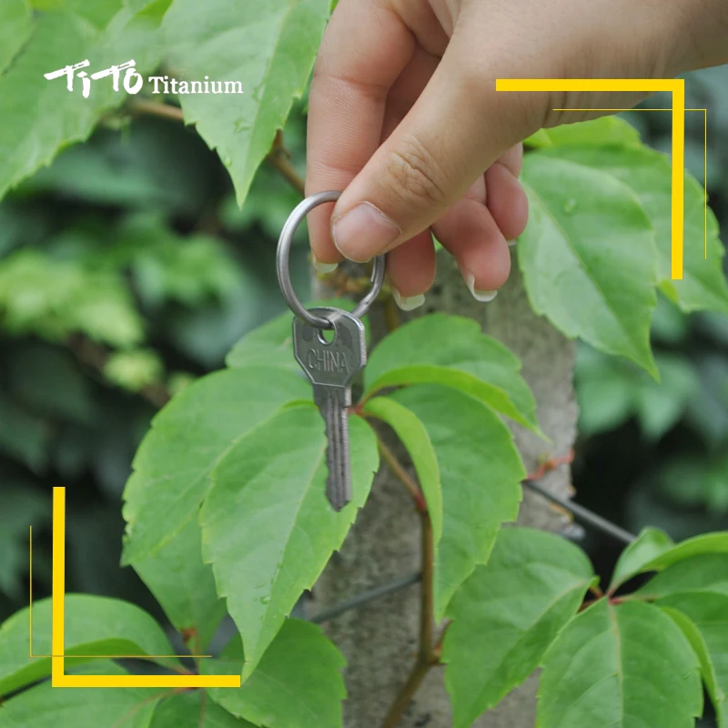 TiTo Titanium GR2 titanium key ring outdoor micro keychain Buckle Round Split circle 6Pcs/lot