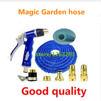 Good quality garden hose watering magic flexible expandable hose reels +spray gun water hose car quick connector brass Universal