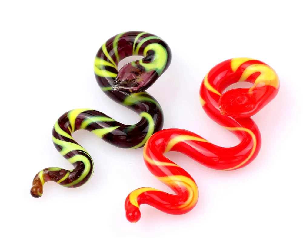 Qianbei Wholesale 6pcs Handmade Murano Lampwork Glass Mix Color Snake Pendant Fit Necklace Hot Jewelry Gift