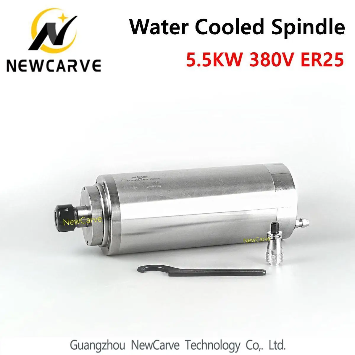 5.5KW Water Cooled Spindle Motor 380V 125mm Diameter ER25 For CNC Router Newcarve Spindle GDZ-125-5.5