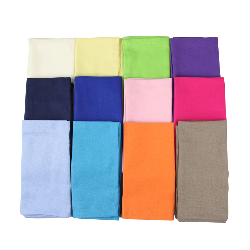 Set of 12 PCS 40x40cm Cotton Linen Blended Cloth Napkins Washable Dinner Napkins Table Tea Towels For Home & Events Use