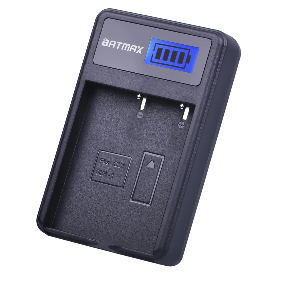 Batmax BLH-1 BLH1 LCD Display USB Battery Charger for Olympus E-M1 Mark II Camera