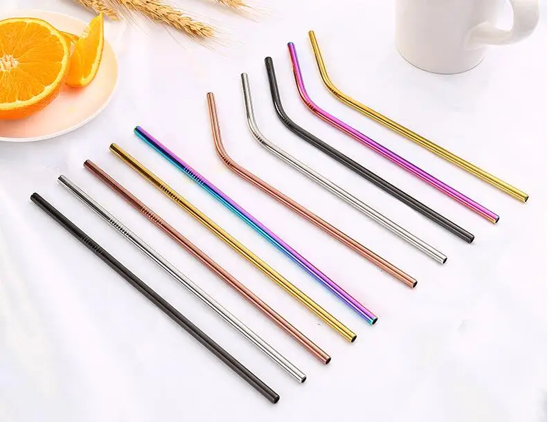 

1000pcs/lot Colorful 304 Stainless Steel Straws Reusable Drinking Straw High Quality Metal Straw 215mm*6mm SN2022