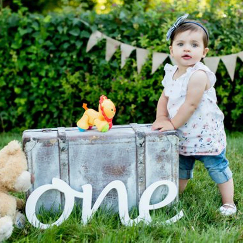 Custom One 1st Birthday Photo Props, Letras de madera, uno para fotos