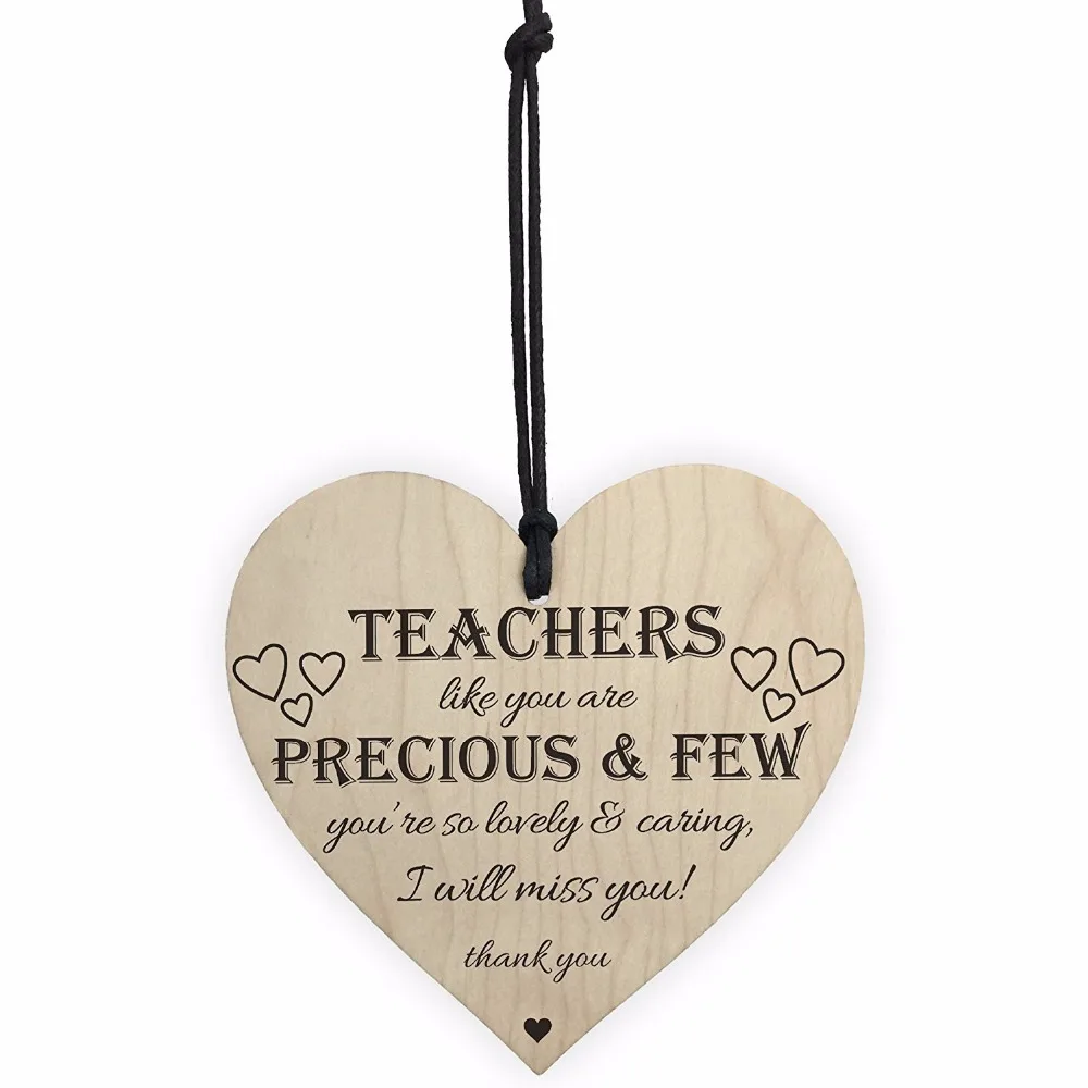 

Teachers Are Precious Wooden Hanging Heart Shabby Chic Thank You Plaque Sign Christmas Home DIY Tree Decorations