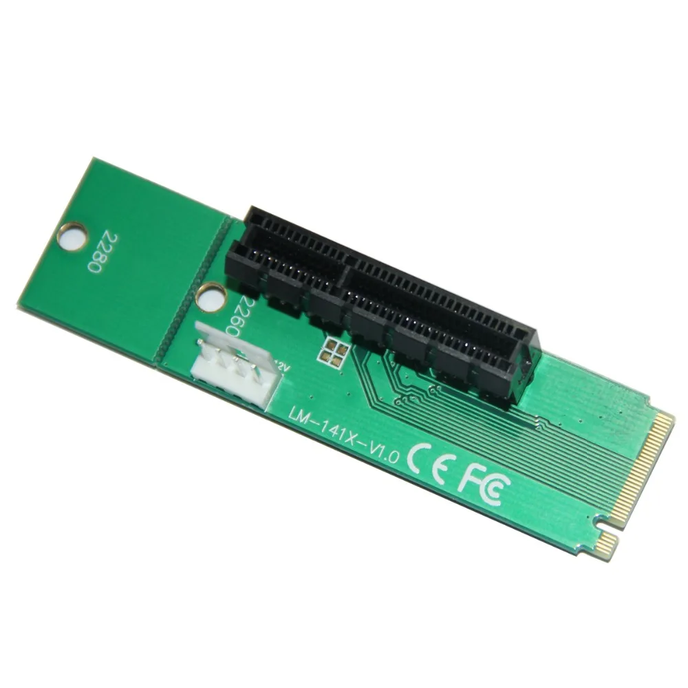 Free DHL/EMS  100PCS/LOT NGFF M2 to PCI-E 4X Slot Adapter Card  M key M.2 port  SSD Port to PCI Express Expansion Card