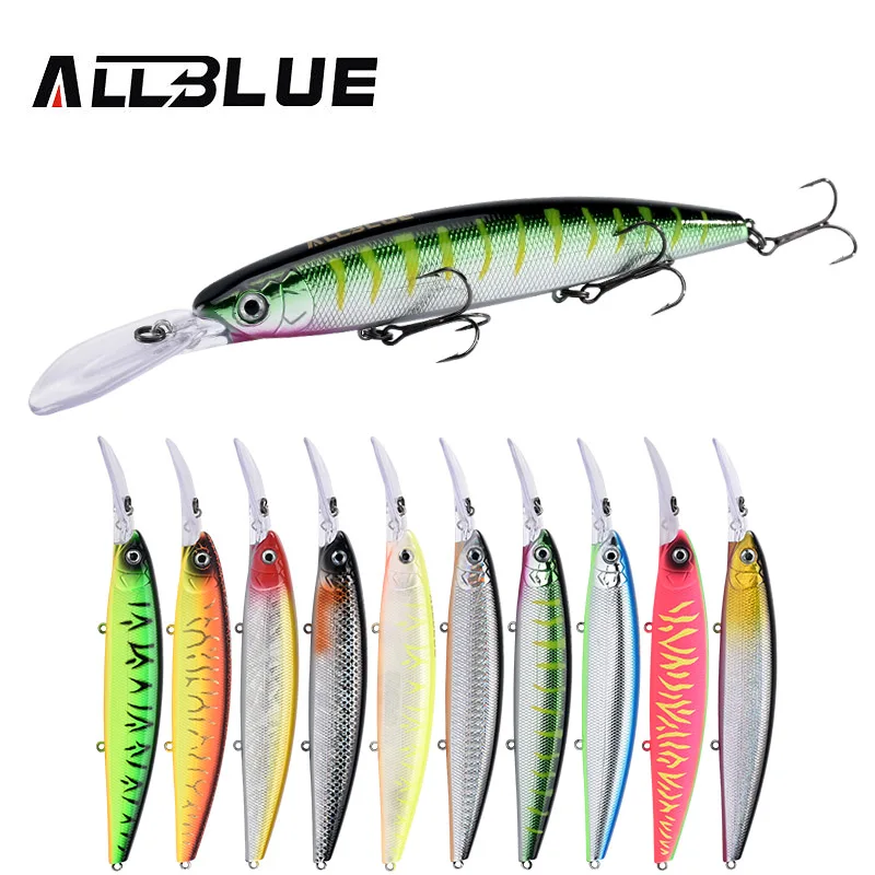 ALLBLUE CRAFTY 130SF Fishing Lure 130mm 27.5g Wobbler Slow Floating Minnow Longbill Crankbait Pike Plastic Bait Fishing Tackle