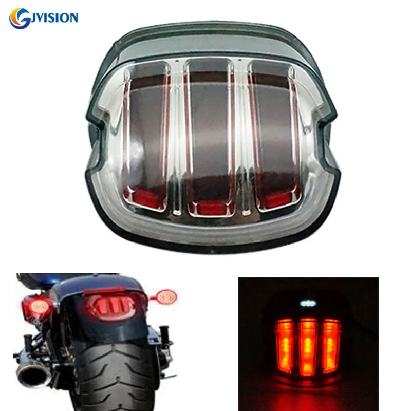 LED Tail Turn Signal Light Silver Lay Down Type Motorcycle Taillights With Brake Lamp For Harley Sportster Dyna