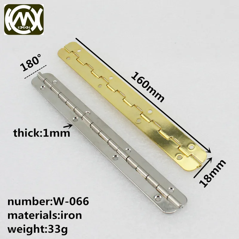 KIMXIN Hardware factory Selling flat pages 160mm long 180 degrees Furniture hinge Package mail Equipped with screw W-066