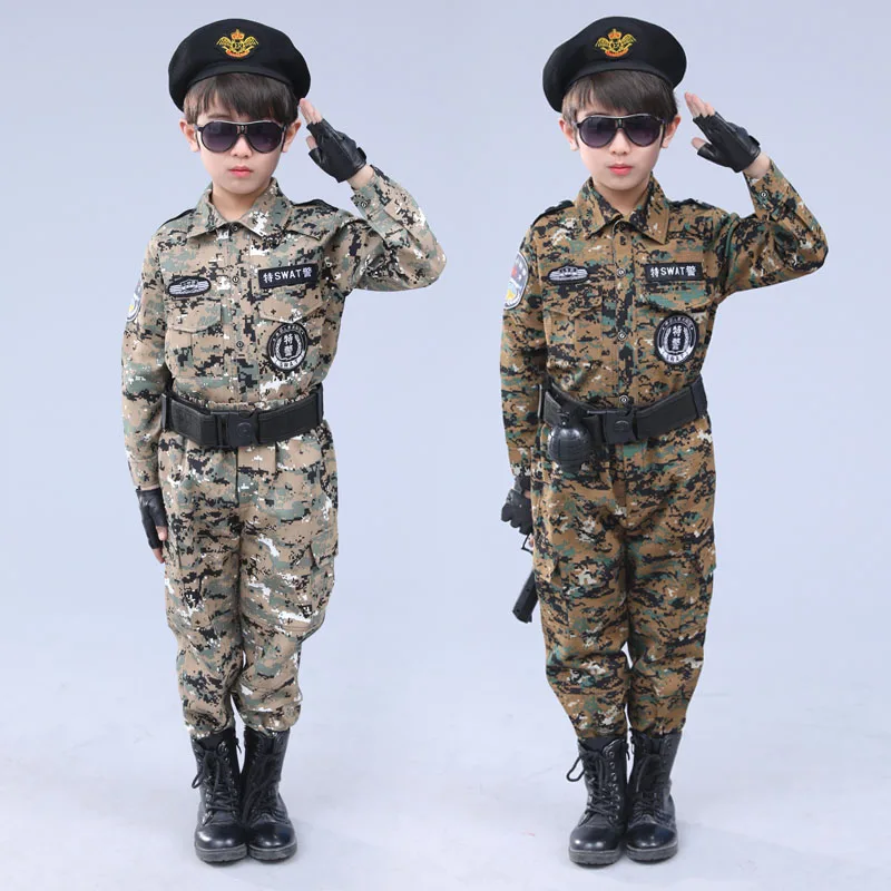 Children Boy Airsoft Military Tactical Uniform Teenager Camp Camouflage Army Training Costume Girl Kids Camouflage Uniform 90