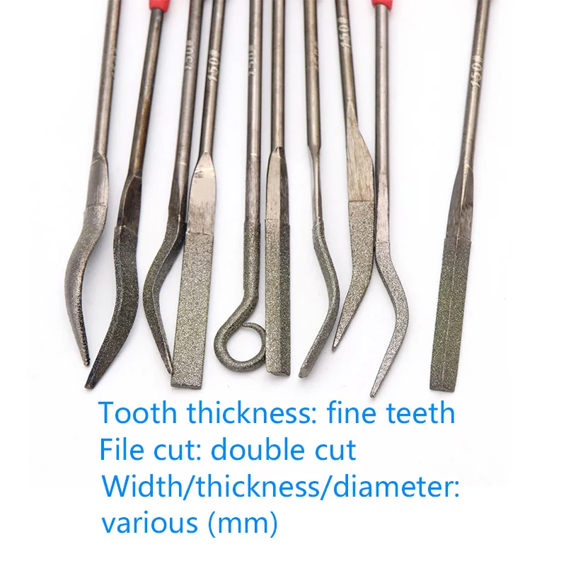 10 Stuks 3X140Mm Diverse Bocht File Grit 150 Mini Rasp Diamond Naald File Set Reparatie Tool Hout slijpen Hand File Gereedschap