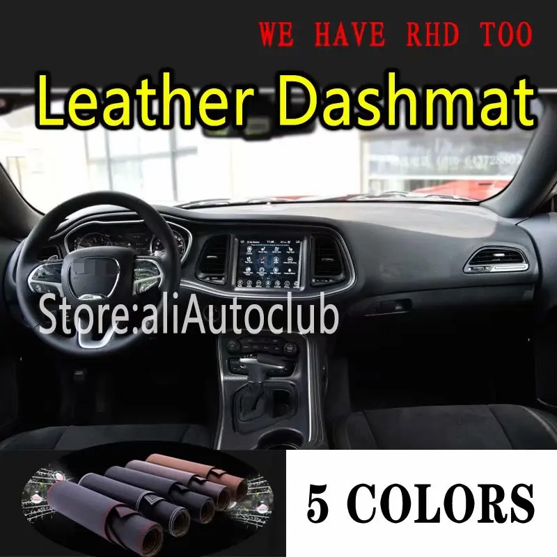 

For Dodge Challenger 2015 2016 2017 2018 2019 2020 Leather Dashmat Car Styling Covers Dash Mat Dashboard Carpet Accessories