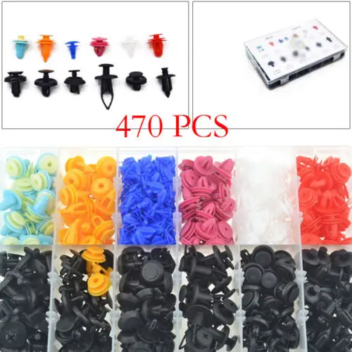 470PCS For  Auto Push Retainer Pin Rivet Trim Clip Panel Accessories Kit Amazing