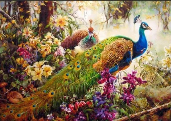 

Handmade Peacock Animal Oil Painting Modern Wall Art Canvas Painting Home Decor Art High Quality No Framed