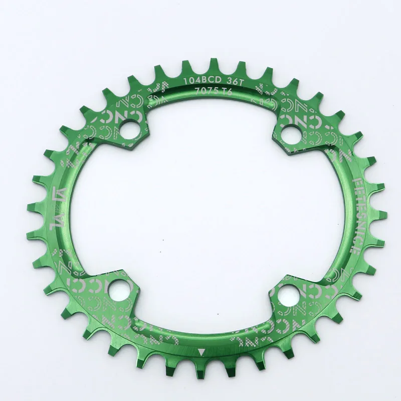 FETESNICE Chainwheel 104BCD 36T Mountain Bike Oval Chainring A7075 Alloy Bicycle Oval Chainwheel For Mtb Road Bike