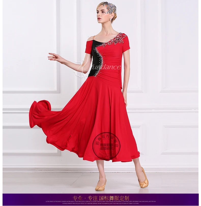 Lady Customized Dancing Dress Girls Dance Moden Dance Costumes Women's Uniforms Female Standard Flamenco Stage Dresses D-0413