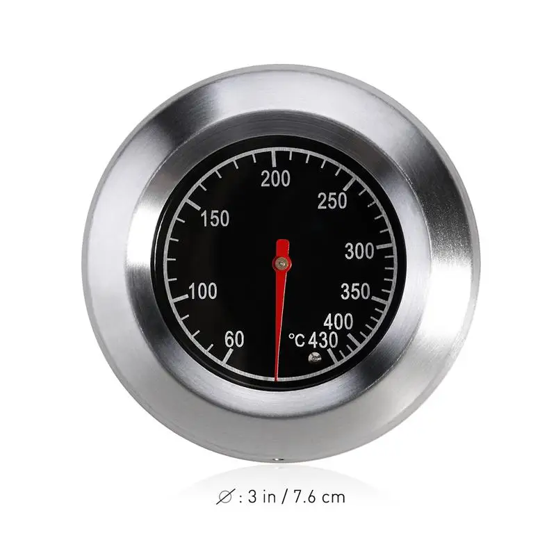 BESTOMZ 7.6cm Outdoor Stainless Steel Smoker Temp Gauge Bbq For Smoker Temp Gauge Grill Thermometer Temp Gauge Oval Shaped BBQ