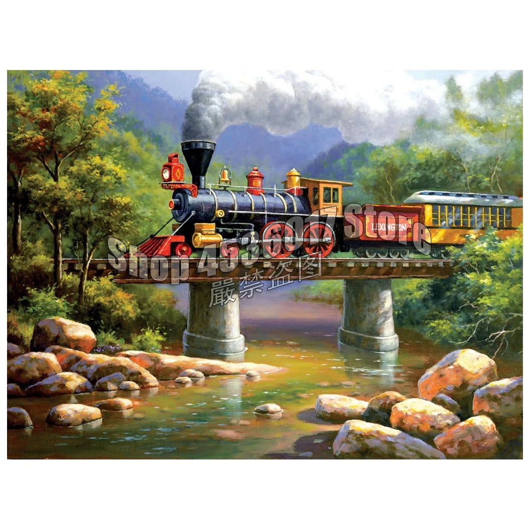 The Lexington Express Diamond Painting Cross Stitch Home Decor Full Resin Diamond Embroidery Trains & Locomotive Christmas Gift