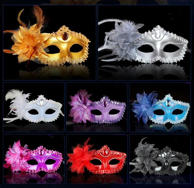 Weihnachtsfeier Maske für Halloween kinder maskerade feder lilie