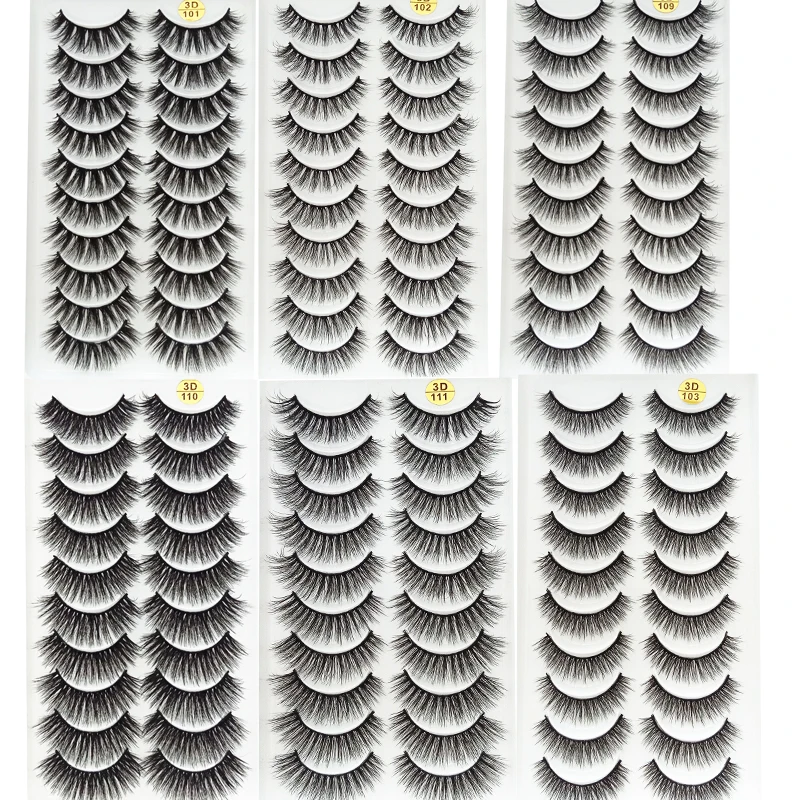 HBZGTLAD Wholesale 10 pairs Lashes Eyelashes cilios 3d Mink Lashes wholesale mink eyelashes false eyelashes maquiagem