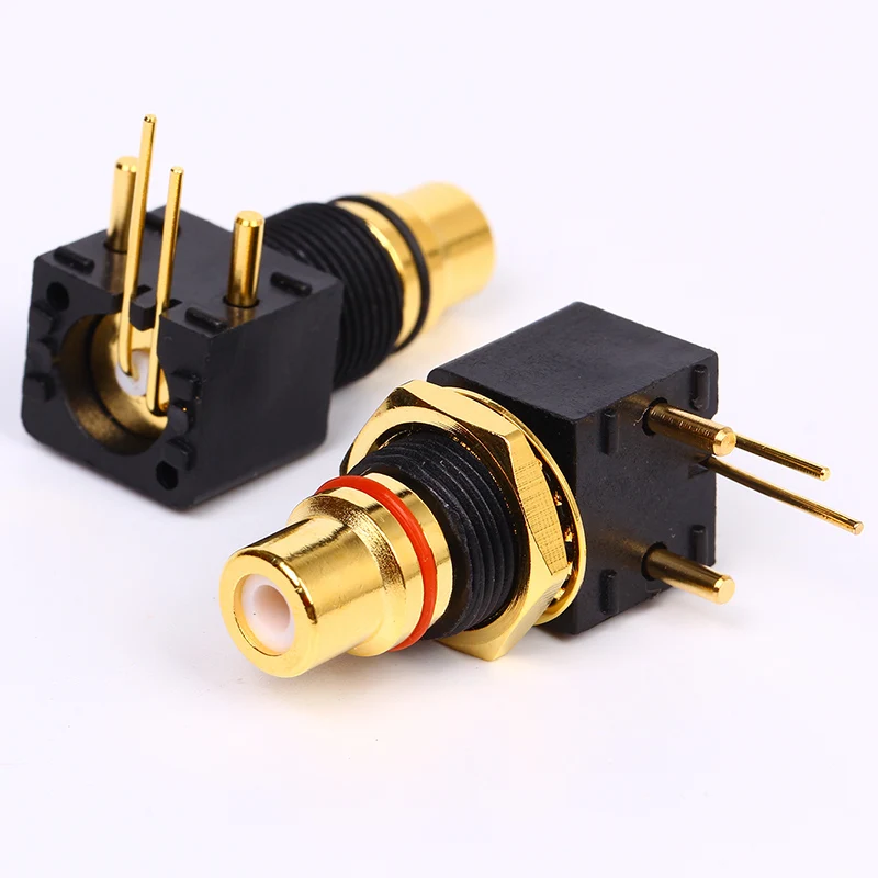 2 шт. HIFI Позолоченные RCA разъем для аудио DAC усилитель сигнала провода декодер RCA разъем адаптер Женский PCB панель крепление припоя