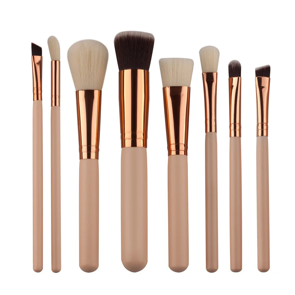 8pcs Professional Makeup Brushes Set Foundation Powder Eyeshadow Eyeliner Lip Brush Tool Blending Brush Set Tool Kit