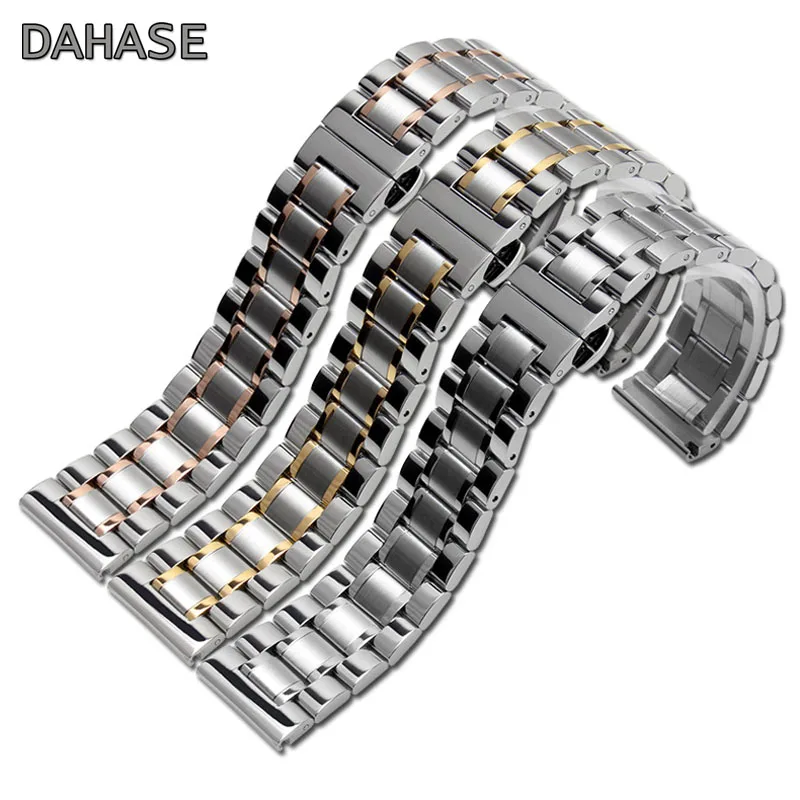 Watch Strap 12 14 15 16 17 18 19 20mm 21 22mm 23 24 25 26mm Stainless Steel Watch Band Butterfly Buckle Replacement Wrist Belt