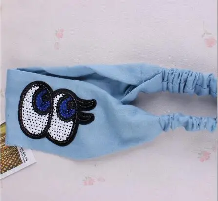 2016 New Cute Fashion Girls Denim Hair Accessories shiny big eyes Hairband Turban Knot Headband Headwrap Bandage