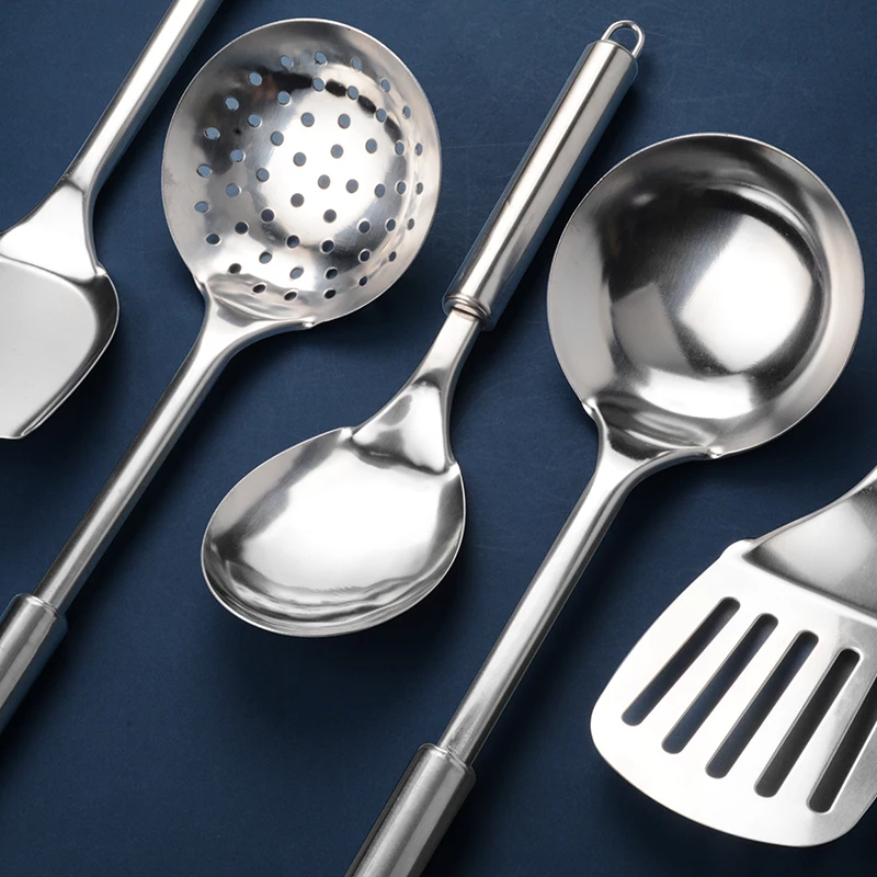 Stainless Steel Kitchen Cooking Utensil Set Cookware Colander Spoon Spatula Shovel Nonstick Cookware Set