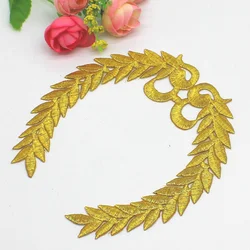 10 Pieces Gold Appliqued Eagle Wings Mirror Flower Embroidery Patches iron on Trims 14cm