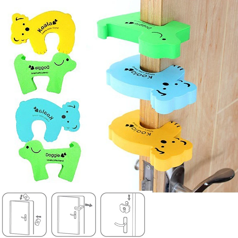 Kids Baby EVA Safety Safeguard Gates Door Stopper Card Cartoon Doorways Protection Tool Hand Clamping Prevention Safety